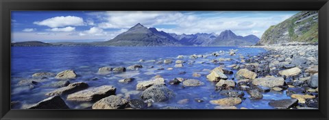 Framed Rocks on the beach, Elgol Beach, Elgol, Cuillin Hills, Isle Of Skye, Scotland Print