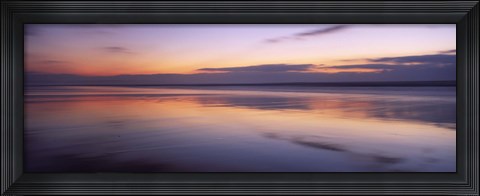 Framed Sunset over the sea, Sandymouth bay, Bude, Cornwall, England Print