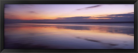 Framed Sunset over the sea, Sandymouth bay, Bude, Cornwall, England Print