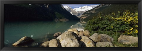 Framed Stones at the lakeside, Lake Louise, Banff National Park, Alberta, Canada Print