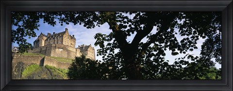 Framed Low angle view of a castle, Edinburgh Castle, Princes Street Gardens, Edinburgh, Scotland Print