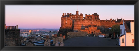 Framed Castle in a city, Edinburgh Castle, Edinburgh, Scotland Print