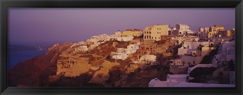 Framed Town on a cliff, Santorini, Greece Print