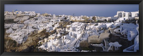 Framed High angle view of a town, Santorini, Greece (day) Print