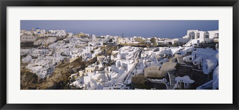 Framed High angle view of a town, Santorini, Greece (day) Print