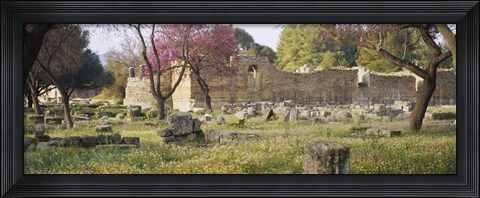Framed Ruins of a building, Ancient Olympia, Peloponnese, Greece Print