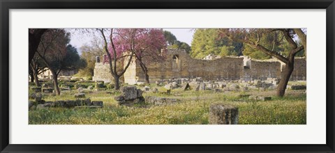 Framed Ruins of a building, Ancient Olympia, Peloponnese, Greece Print