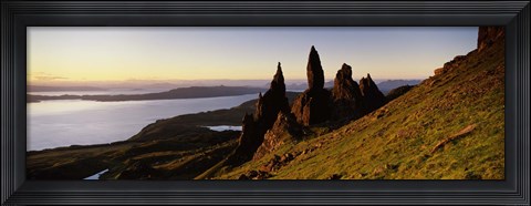 Framed Rock formations on the coast, Old Man of Storr, Trotternish, Isle of Skye, Scotland Print