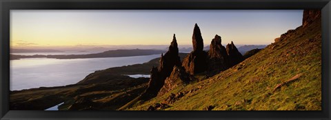 Framed Rock formations on the coast, Old Man of Storr, Trotternish, Isle of Skye, Scotland Print
