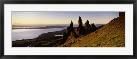 Framed Rock formations on the coast, Old Man of Storr, Trotternish, Isle of Skye, Scotland Print