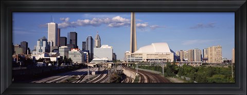 Framed Buildings in a city, CN Tower, Toronto, Ontario, Canada Print