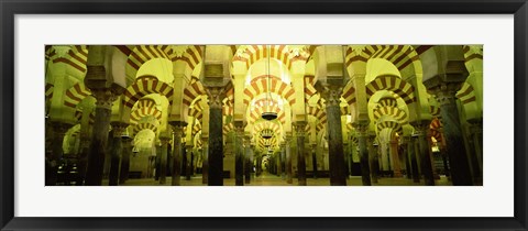 Framed Interiors of a cathedral, La Mezquita Cathedral, Cordoba, Cordoba Province, Spain Print