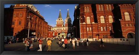 Framed Tourists walking in front of a museum, State Historical Museum, Red Square, Moscow, Russia Print