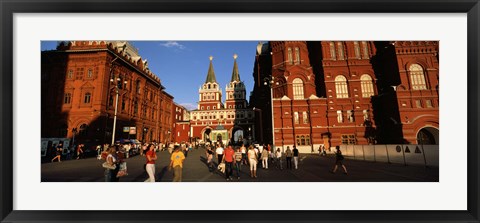 Framed Tourists walking in front of a museum, State Historical Museum, Red Square, Moscow, Russia Print