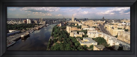 Framed Aerial view of a city, Moscow, Russia Print