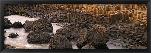 Framed Basalt columns of Giant&#39;s Causeway, Antrim Coast, Northern Ireland. Print