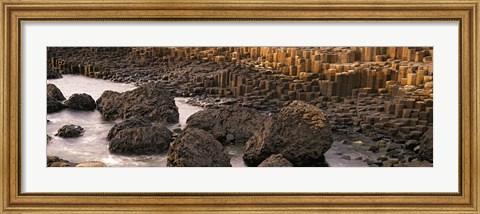 Framed Basalt columns of Giant&#39;s Causeway, Antrim Coast, Northern Ireland. Print