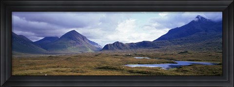 Framed Misty mountain landscape, Glen Sligachan, Isle of Skye, Scotland. Print