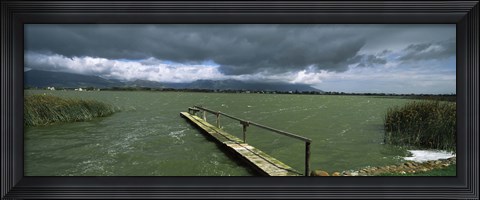 Framed Pier on the lake, Zeekoevlei Lake, Cape Town, Western Cape Province, South Africa Print