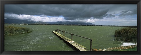 Framed Pier on the lake, Zeekoevlei Lake, Cape Town, Western Cape Province, South Africa Print