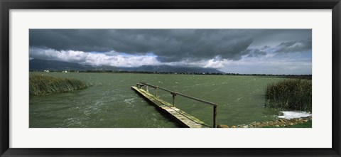 Framed Pier on the lake, Zeekoevlei Lake, Cape Town, Western Cape Province, South Africa Print