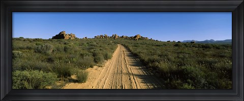 Framed Dirt road passing through a landscape, Kouebokkeveld, Western Cape Province, South Africa Print