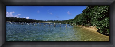 Framed Dock in the sea, Vava&#39;u, Tonga, South Pacific Print