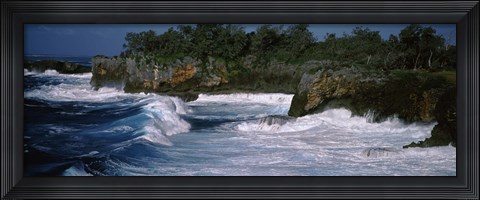 Framed Waves breaking on the coast, Vava&#39;u, Tonga, South Pacific Print