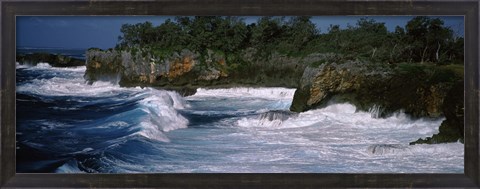 Framed Waves breaking on the coast, Vava&#39;u, Tonga, South Pacific Print