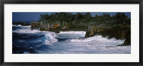 Framed Waves breaking on the coast, Vava&#39;u, Tonga, South Pacific Print