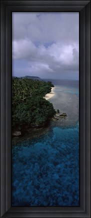 Framed Aerial view of a coastline, Vava&#39;u, Tonga, South Pacific Print