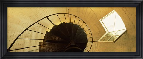 Framed Low angle view of a spiral staircase of a lighthouse, Key West lighthouse, Key West, Florida, USA Print