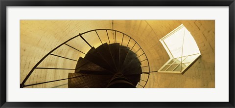 Framed Low angle view of a spiral staircase of a lighthouse, Key West lighthouse, Key West, Florida, USA Print