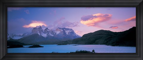 Framed Clouds over mountains, Towers of Paine, Torres del Paine National Park, Chile Print