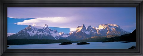 Framed Clouds over snow covered mountains, Towers Of Paine, Torres Del Paine National Park, Patagonia, Chile Print
