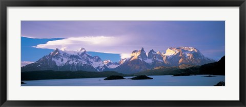 Framed Clouds over snow covered mountains, Towers Of Paine, Torres Del Paine National Park, Patagonia, Chile Print