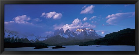 Framed Cloud over mountains, Towers of Paine, Torres del Paine National Park, Patagonia, Chile Print