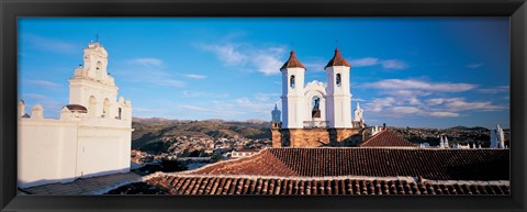 Framed High angle view of a city, San Felipe Neri convent, Church Of La Merced, Sucre, Bolivia Print