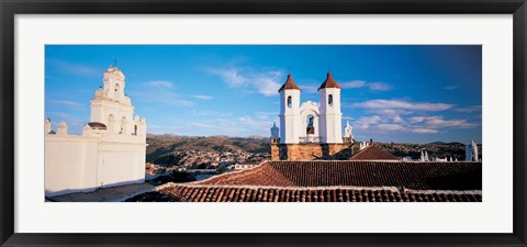 Framed High angle view of a city, San Felipe Neri convent, Church Of La Merced, Sucre, Bolivia Print