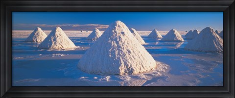 Framed Salt pyramids on salt flat, Salar de Uyuni, Potosi, Bolivia Print