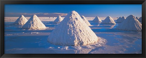 Framed Salt pyramids on salt flat, Salar de Uyuni, Potosi, Bolivia Print