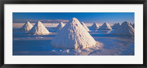 Framed Salt pyramids on salt flat, Salar de Uyuni, Potosi, Bolivia Print