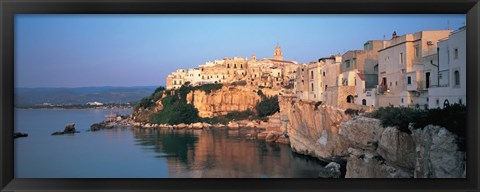 Framed Buildings at the coast, Vieste, Gargano, Apulia, Italy Print