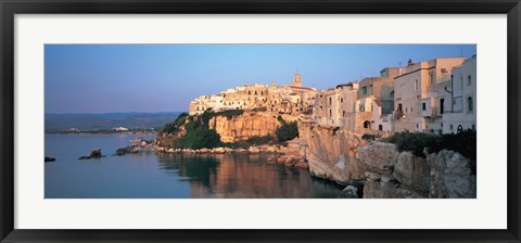 Framed Buildings at the coast, Vieste, Gargano, Apulia, Italy Print