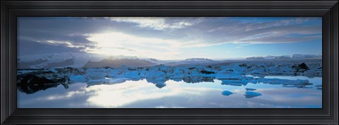 Framed Icebergs in a lake, Jokulsarlon Lagoon, Iceland Print