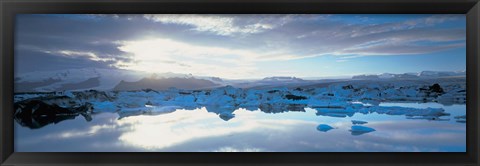 Framed Icebergs in a lake, Jokulsarlon Lagoon, Iceland Print