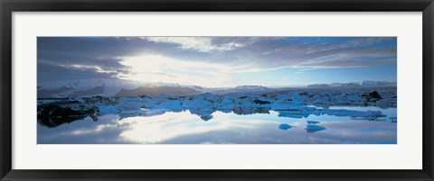 Framed Icebergs in a lake, Jokulsarlon Lagoon, Iceland Print