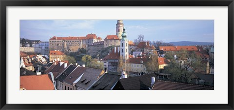 Framed High angle view of a town, Cesky Krumlov, South Bohemian Region, Czech Republic Print