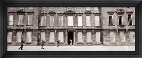 Framed Men carrying boxes, moving to a new building, Dyrham Park, Dyhram, Gloucestershire, England Print