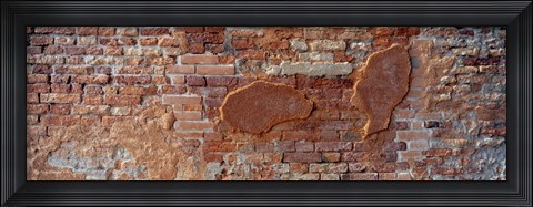 Framed Close-up of a brick wall, Venice, Veneto, Italy Print